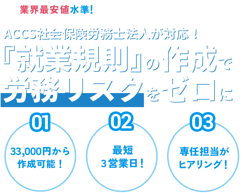 33,000円の『就業規則』作成代行
